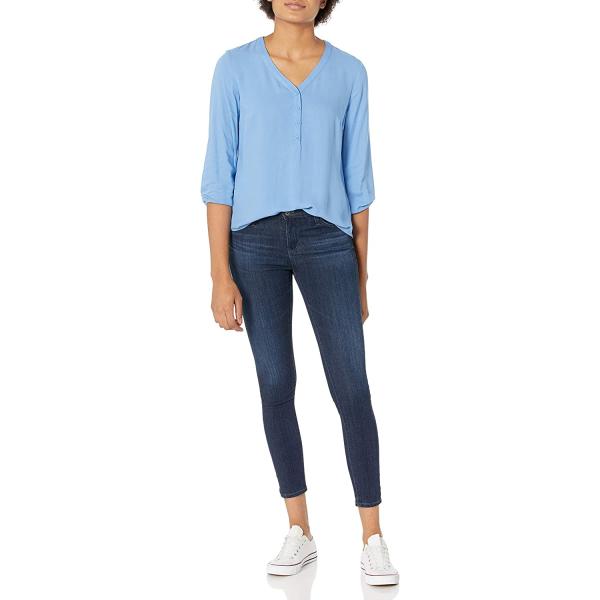 Amazon Essentials Women's 3/4 Sleeve Button Popover Shirt