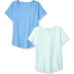 Amazon Essentials Women's Classic-Fit 100% Cotton Short-Sleeve V-Neck T-Shirt (Available in Plus Size), Pack of 2