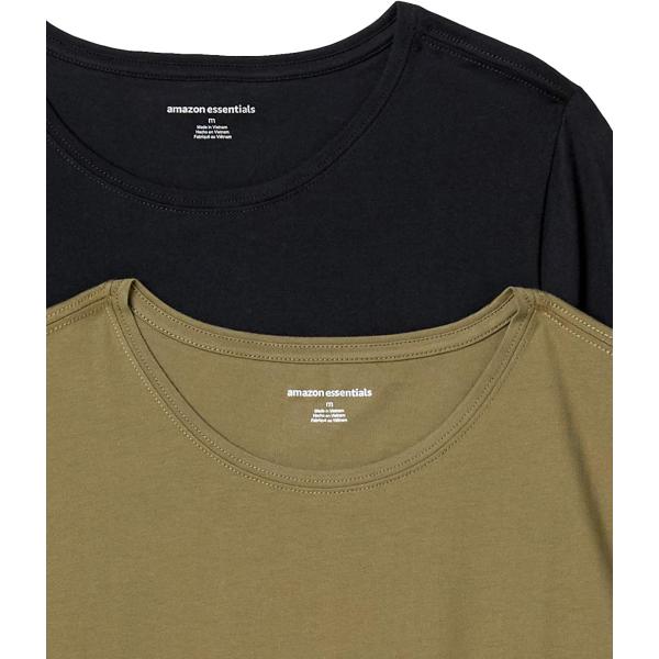 Amazon Essentials Women's Classic-Fit 100% Cotton Short-Sleeve Crewneck T-Shirt (Available in Plus Size), Pack of 2