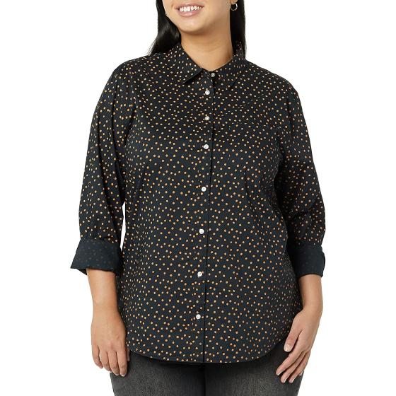 Amazon Essentials Women's Classic-Fit Long-Sleeve Button-Down Poplin Shirt
