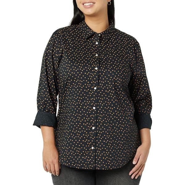 Amazon Essentials Women's Classic-Fit Long-Sleeve Button-Down Poplin Shirt