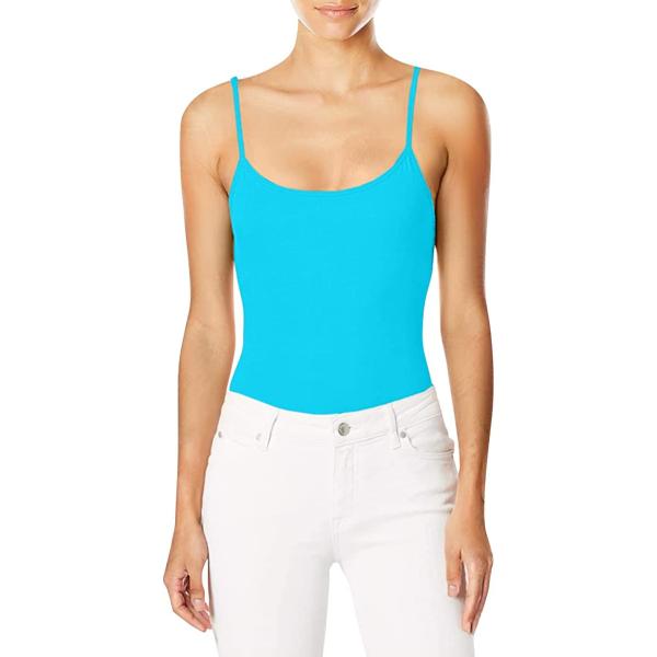 Hanes Women's Stretch Cotton Cami With Built-In Shelf Bra， Women’s Cotton Tank， Women’s Stretch Cotton Camisole