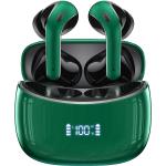 Wireless Earbuds Bluetooth Headphones 60H Playtime Ear Buds with LED Power Display Charging Case Earphones in-Ear Earbud with Microphone for Android Cell Phone Gaming Computer Laptop Sport Green