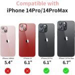 Mansoorr Camera Lens Protector for iPhone 14 Pro/iPhone 14 Pro Max, Alloy Metal Camera Cover with Tempered Glass Screen Protector Accessories,Black 2 Pack