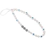 Fuqimanman2020 Colorful Evil Eye Beaded Phone Charm Phone Lanyard Wrist Strap Gemstone Handmade Phone Chain Strap Keychain for Women Girls