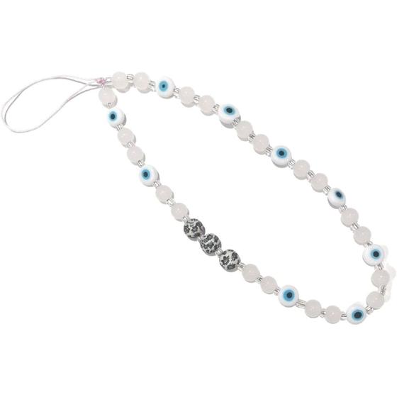 Fuqimanman2020 Colorful Evil Eye Beaded Phone Charm Phone Lanyard Wrist Strap Gemstone Handmade Phone Chain Strap Keychain for Women Girls