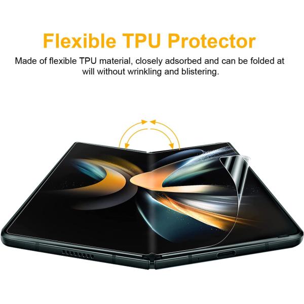 Hocents. TPU Screen Protector Compatible with Samsung Galaxy Z Fold 4 5G 2022 with Alignment Tool Touch Smooth Auto-Repair Front Film and Inside Film