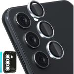 CloudValley [3 Pcs for Samsung Galaxy S23 / S23 Plus Camera Lens Protector, 9H Tempered Glass + Aluminum Alloy Metal Individual Lens Screen Protective Ring for S23 / S23+ 5G 2023, Purple