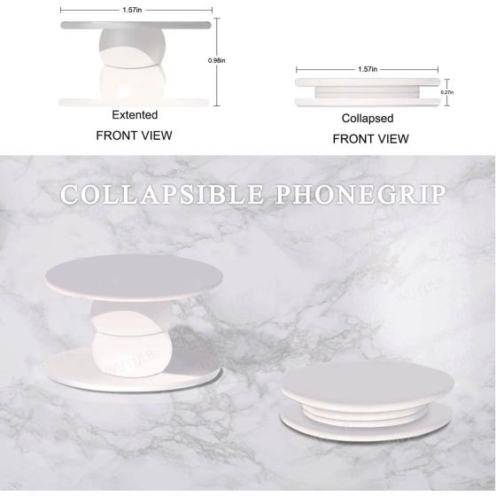 WUYULB Clear Crystal Collapsible Expandiing Mobile Phone Grip Stand Holder for Smartphones and Tablets Cell Phone Accessory (Sea and Shine)