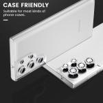 Goton for Samsung Galaxy S23 Ultra Camera Lens Protector, HD Glass Metal Lens Screen Protector Cover For Galaxy S23 Ultra 5G Accessories [Removal tool][Case Friendly] Glitter Silver
