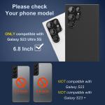 Suoman Camera Lens Protector for Samsung Galaxy S23 Ultra,Metal +Tempered Glass [Full Coverage] [Metal CD Lines] for Samsung Galaxy S23 Ultra 5G 6.8 Inch Camera Lens Protector - Black