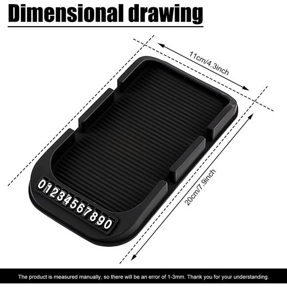 Roll over image to zoom in RBOKO Anti Slip Gel Pad Car Dashboard Cell Phone Holder Stand for Navigation Cell Phone, Car Interior Accessories Keychains Sunglasses Anti Slip Mat Phone Holder for Car