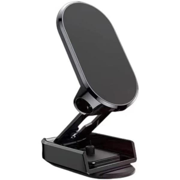 LUOBO Alloy Folding Magnetic Car Phone Holder, 2023 New Magnetic Phone Holder for Car, Magnetic 360° Car Phone Holder Stand Dashboard Folding Bracket Universal (Black)