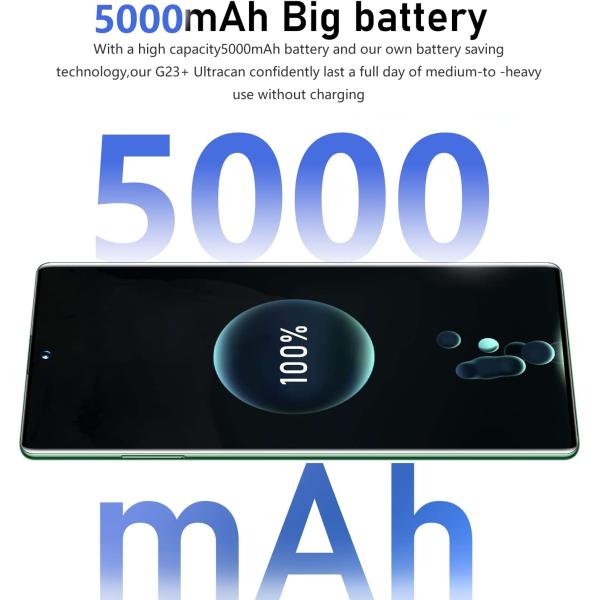 yzbao 4G Unlocked Cell Phone, 4G+128GB Dual Sim Smart Phone,G23 Android Phone Unlocked with Cases, 6.8inch Waterdrop Screen Mobile Phone 24+48MP|5000mAh|Fingerprint Lock&Face ID (US Version)