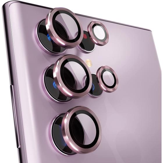 Choiche for Samsung Galaxy S23 Ultra Camera Lens Protector, Scratch-Resistant Tempered Glass with Alloy Edge Camera Cover Screen Protector Decoration Accessories for S23 Ultra 5G 2023 - Burgundy