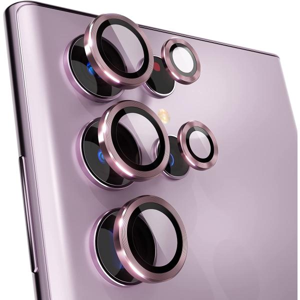 Choiche for Samsung Galaxy S23 Ultra Camera Lens Protector, Scratch-Resistant Tempered Glass with Alloy Edge Camera Cover Screen Protector Decoration Accessories for S23 Ultra 5G 2023 - Burgundy