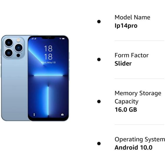 6.7Inch Unlocked Cell Phone Android Phones 2GB RAM+16GB ROM Full Screen Straight Talk Phone Dual Sim Boost Mobile Phones Smart Phones Unlocked New for Android10.0 (Blue)