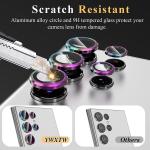 YWXTW for Samsung Galaxy S23 Ultra Camera Lens Protector, Tempered Glass Camera Screen Protector Individual Metal Ring Lens Cover for Galaxy S23 Ultra Accessories, 1 Set