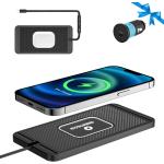Wireless Charging Pad for Car REESTECQI 15W Qi Wireless Car Charger Pad Type C Wireless Charger Mat Non Slip Pad with PD20W Car Charger for Airpods iPhone 14/13/12/11 Samsung S22/S21/S20 (30CM Cable)