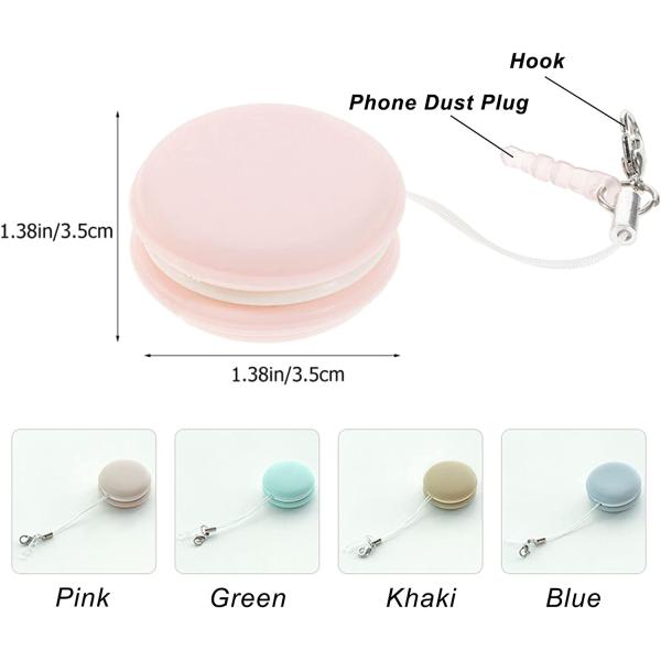 4 Pcs Macaron Mobile Phone Screen Cleaning, Screen and Eyeglass Brush Cleaner with Dust Removal Stickers, Portable Mobile Phone Screen Wipe Ball Keychain for Phone Ipad Glasses Computer