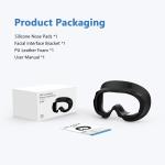 AMVR Face Cover for Pico 4, Resilient Vent Leather Face Pad Replacement Soft Facial Cushion Interface Bracket Set Washable Lightproof Comfortable VR Accessories for Pico 4 Headset（Black, 3-in-1）