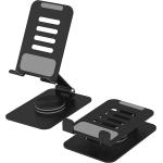 Vekesen Adjustable Foldable Cell Phone Stand 360° Rotating Cellphone Stand Holder iPhone Stand Compatible with All iPhone iPad Tablet 4-10'' Office Desk Accessories (Black)