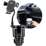 Cup Holder Phone Mount, FONKEN 2 in 1 Cup Car Phone Holder for Car [Stable & Adjustable] Goosenecks Car Cup Holder Expander with Cell Phone Holder 360° Rotation Phone Cup Holder for Car Fit All phones