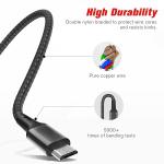 MEXOVNZ Multi Charging Cable 3Pack Multi Charger Cable Nylon Braided Multiple USB Cable Universal 3 in 1 Charging Cord Adapter with Type-C, Micro USB Port Connectors for Cell Phones and More… (Black)