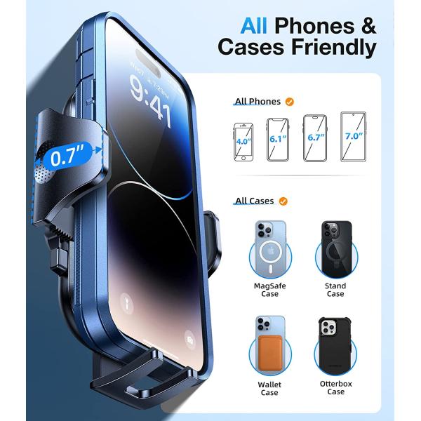 VICSEED Universal Phone Mount for Car [Strong Suction] [Flexible Durable Long Arm] Gooseneck Car Phone Holder Mount Windshield Dashboard 360 Rotation Cell Phone Holder Car for All Mobiles & Cases