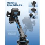 JOYTUTUS Cup Holder Phone Mount for Car, Universal Cup Phone Holder for Car, Cell Phone Holder Car Long Neck with 360° Rotation, Stable Rubber Base, Compatible with iPhone, Samsung Android & More