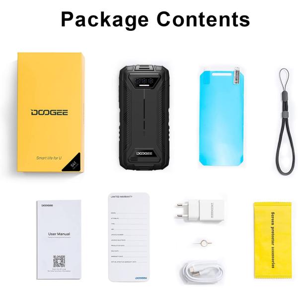 DOOGEE Rugged Smartphone 2023, S41, 4G Dual Sim Rugged Phone Android 12, 6300mAh Battery, 5.5" HD Screen Rugged Phone, 6GB+16GB SD 1TB, IP68 Waterproof Outdoor Military Grade Android Phone, GPS