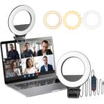 Clip on Ring Light - Ring Light for Laptop/Computer with 10 Brightness Levels, 3 Light Modes - Perfect for Video Conferencing, Live Streaming, Compatible with Laptop, Computer, Tablet