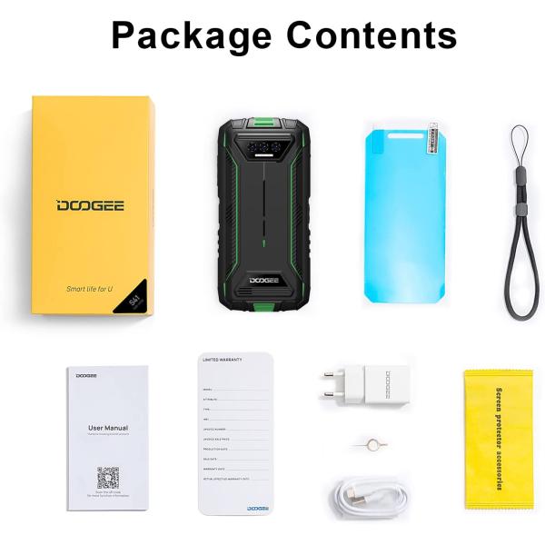DOOGEE Rugged Smartphone 2023, S41 PRO, NFC 6300mAh Battery 4G Dual Sim Rugged Phones Android 12, 7GB+32GB SD 1TB, 5.5" HD Screen, IP68 Waterproof Outdoor Military Grade Cell Phone, GPS