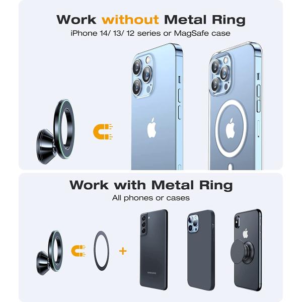 VICSEED Magnetic Phone Holder for Car [20 Strongest Magnets] Dashboard Mag-Safe Car Mount [No Drop Genuine 3M Adhesive] All Metal Phone Mount for Car Dash Fit iPhone 14 13 12 Pro Max Plus All Mobile