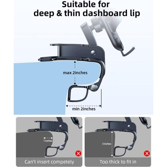 VICSEED Phone Mount for Car [Lifesaver to Keep Eyes on Road] Car Phone Mount in Front of Steering Wheel, Never Get Distracted Car Phone Holder Mount, Grip on Dashboard Car Mount for iPhone & Android