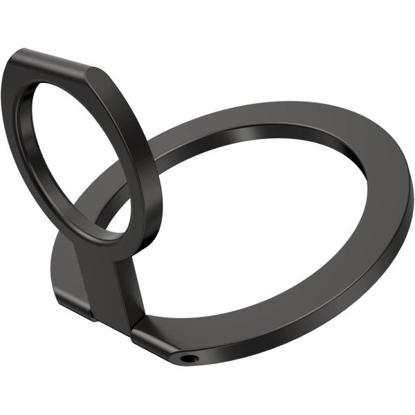 Magnetic Phone Ring Holder for The New iPhone 14 /13 /12 Series or for MagSafe Case， Removable Magnetic Phone Grip， Adjustable Kickstand， Black
