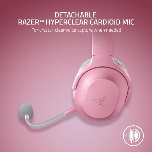 Razer Barracuda X Wireless Multi-Platform Gaming and Mobile Headset (2021 Model): 250g Ergonomic Design - Detachable HyperClear Mic - 20 Hr Battery - Compatible w/PC， PS5， Switch， &amp; Android - Pink