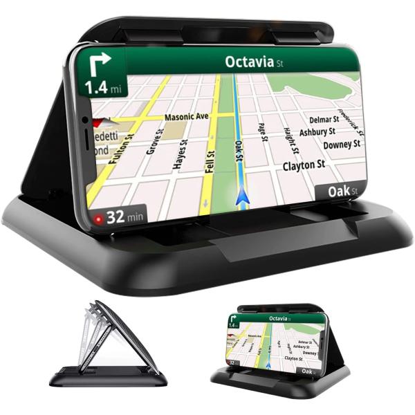 Leaflai Windshield Car Phone Holder Mount, Bracket Car Holder Adjustable Gooseneck Tablet Holder Universal Dashboard Sturdy Suction Cup Car Phone Mount Compatible with iPhone 13