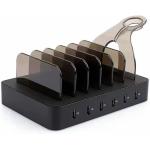 Amicable Premium 6-Port USB Charging Station, Multi Device Charger Organizer Compatible with Cellphones lPhone lPod, for Phones, Tablets, and Android Cell Phone and Tablet 6 Cables