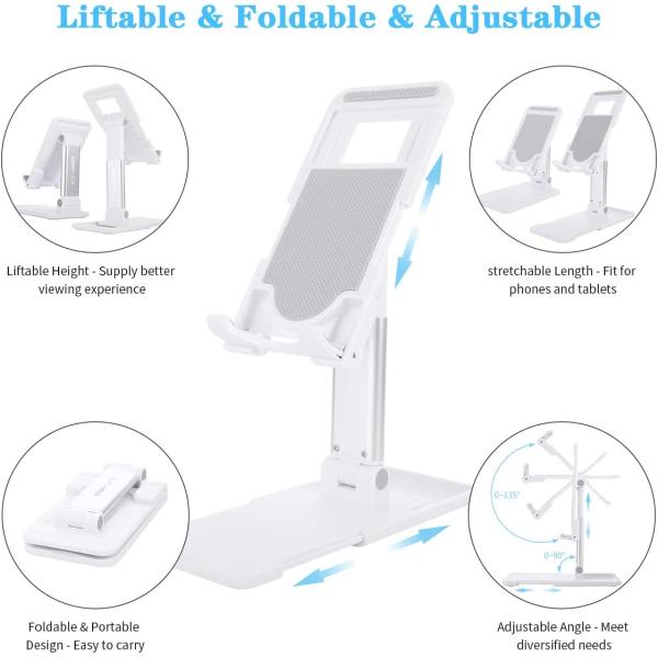 Universal Cell Phone Stand, Foldable Upgraded Cell Phone Tablet Desktop Stand Holder, Angle Height Adjustable Phone Cradle Dock Compatible for iPhone/Mobile Phone/iPad/Tablets/Device of 4-13 Inch