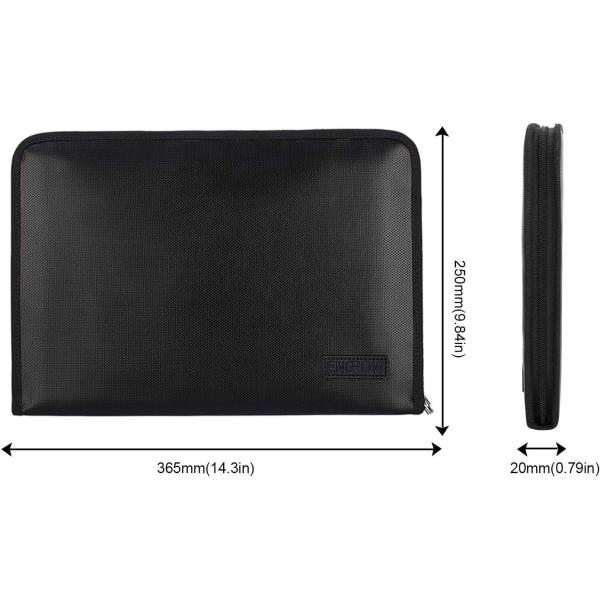 Fireproof File Folder Fireproof Fire and Water Resistant Money Document Bag with A4 Size 13 Pockets Zipper Closure Non-Itchy Silicone Coated Portable Filing Organizer Pouch(14.3" x 9.8")