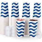 [125 Pack] 22oz Paper Cups, Disposable Paper Cups with Strawless Sip Lids, Paper Cold Cups With Lids Specially Designed for Cold Drinks, Beverages, Juices, and All Kinds of Cold Drinks