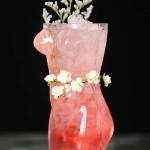 PolSurdy Rose Flower Wine Glasses, Creative Red Wine Glass Set of 2 for Women, Goblet Wine Cocktail Juice Glass for Housewarming, Wedding, Kitchen Bar Celebration (6OZ，2Pcs)