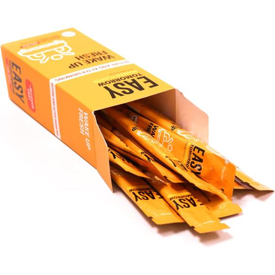 Easy Tomorrow Jelly Stick Before/After Drink Alcohol， After Party Recovery &amp; Relief for Great Night &amp; Better Morning， Party Vacation Aid， Liver Cleanse Detox， Mango Flavored， 상쾌환， 20 Packets