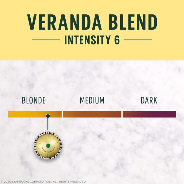 Starbucks by Nespresso Blonde Roast Veranda Blend Coffee (32-count single serve capsules, compatible with Nespresso Vertuo Line System)
