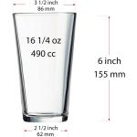 Set of 12 - Drinking Glasses 16 oz Highball Glasses Water Glasses Glass Cups Cup Sets Pint Glasses Beer Glasses Tumblers Bar Glasses Design for Home and Kitchen