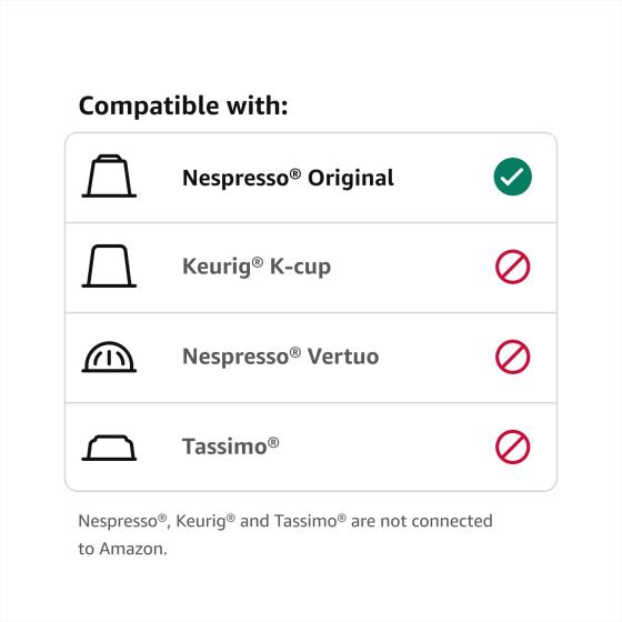 Amazon Brand - Solimo Ristretto Capsules 50 CT， Compatible with Nespresso Original Brewers