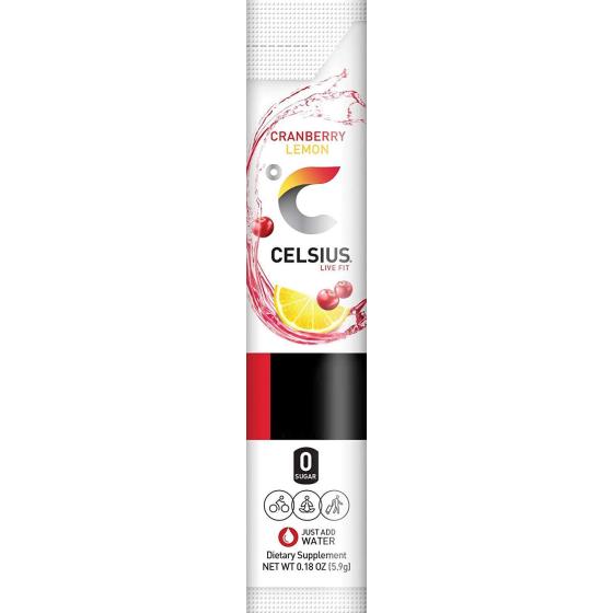 CELSIUS Dragonfruit Lime On-the-Go Powder Stick Packs， Zero Sugar (14 Sticks per Pack)
