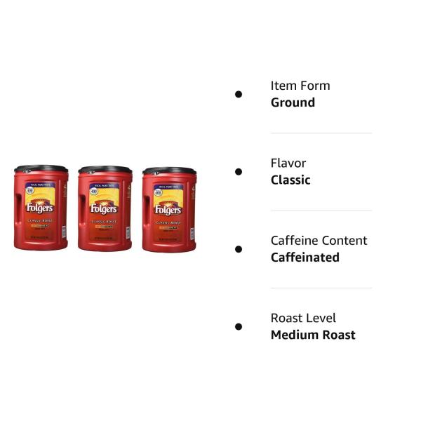 Folgers Coffee， Classic(Medium) Roast， 51 Ounce
