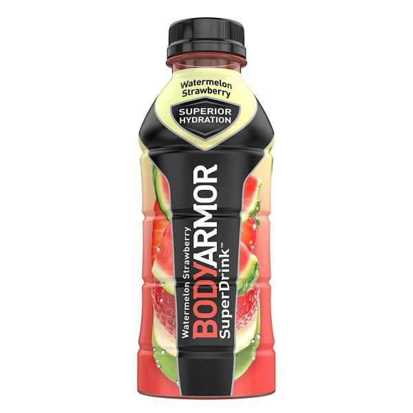 BODYARMOR Sports Drink Sports Beverage, Watermelon Strawberry, Natural Flavors With Vitamins, Potassium-Packed Electrolytes, Perfect For Athletes, 16 Fl Oz (Pack of 12)